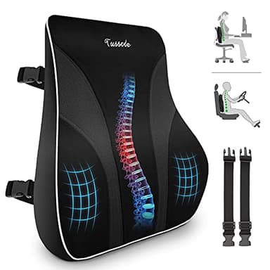 Tusscle Cuscino Lombare, Cuscino Lombare Ergonomico in memory foam, Adatto per casa, Ufficio, Auto，Viaggio, migliora la zona di comfort lombare