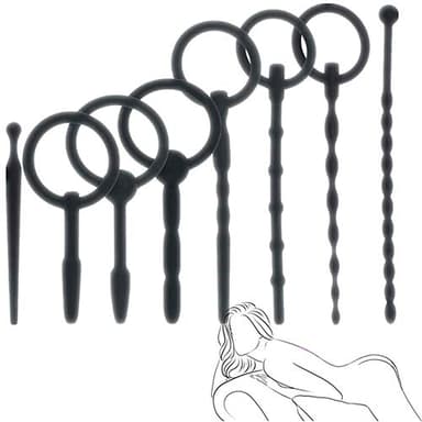 DanTanes Massaggiatore Uretrale in Silicone Nero per Uomo