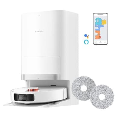 XIAOMI Robot Vacuum X20+ Robot Vacuum Cleaner with Mop Function & All-in-One Station (6000 Pa Suction Power; 140 Min Battery Life; Auto; Self-Cleaning, Emptying, Drying & Water Refill; App/Control)