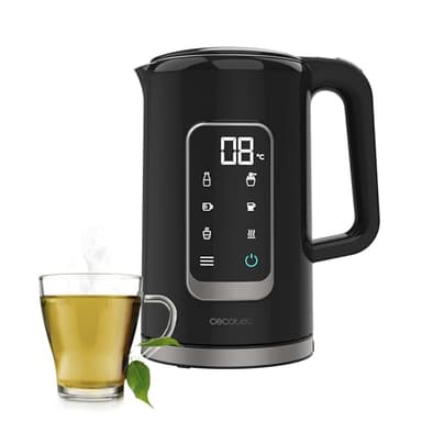 Cecotec Bollitore Elettrico da 1,7 Litri con Schermo Touch Thermosense 500 Touch. 2200W, Interno in Acciaio Inox, 5 Livelli di Temperatura, Spegnimento Automatico, Nero