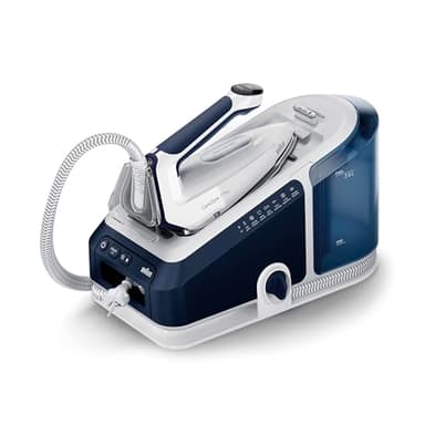 Braun CareStyle 7 Pro – Sistema Stirante a Vapore con Caldaia, Ferro da Stiro con Vapore Potente, Piastra FreeGlide 3D Plus, Serbatoio XL, Funzioni Antigoccia e Verticale, Blu (IS7282BL)