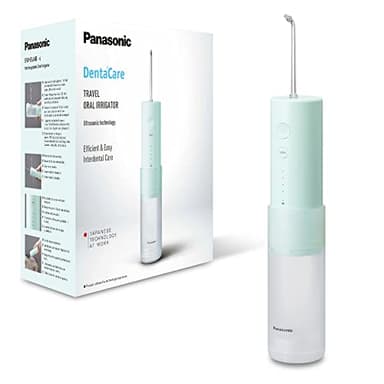 Panasonic EW-DJ4B-G503 Idropulsore, Irrigatore Orale,4 Impostazioni di Pressione dell'Acqua, Compatto e Portatile, Ultrasonica, Serbatoio 150 ml, Ricarica Rapida, Verde Menta e Bianco, 1.0 unità