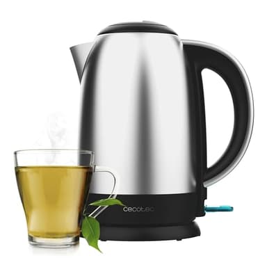 Cecotec Bollitore Elettrico da 1,7L Thermosense 200 Steel. 2200W, Corpo in Acciaio Inossidabile, Base Girevole 360º, Manico Ergonomico a Tocco Freddo, Indicatore Luminoso, Doppio Sistema di Protezione