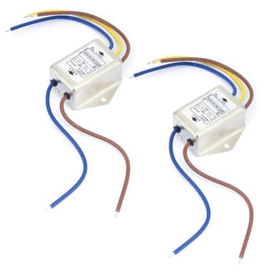 2 pezzi Filtro EMI, CW1B-10A-L (040) Filtro monofase, Filtro di interferenza elettromagnetica 250 V, per la soppressione di disturbi a impulsi continui e intermittenti