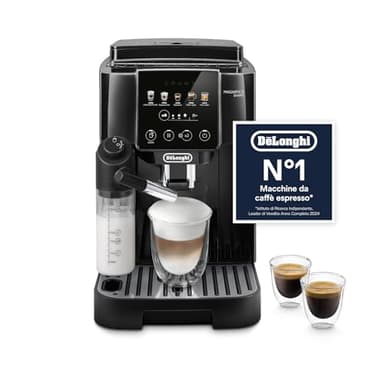 De’Longhi Magnifica Start – Perfetto Macchina da Caffè Automatica, LatteCrema Montalatte Automatico, 4 Bevande in un Solo Tocco per Espresso e Cappuccino, Comandi Soft Touch, Nero (ECAM220.91.B)