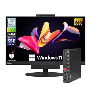 Lenovo All In One ThinkCentre TIO22 Display 22″ Pollici FHD | Mini Pc Intel Core i5 6500T | Ram 8 GB | SSD 256 GB | WebCam Windows 11 Pro Libre Office (Ricondizionato)