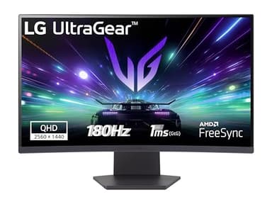 LG UltraGear 27GS60QC Monitor Gaming 27" Curvo QHD (2560x1440), 180Hz, 1ms, AMD FreeSync Premium, HDR 10, HDMI 2.0, DisplayPort 1.4, AUX, Flicker Safe, Nero