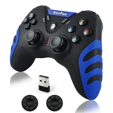 VooFun Controller PC, 2,4G Wireless Controller PS3 Joystick PC con Hall Joystick, Doppia Vibrazione, Gaming Gamepad per PS3, Windows 7/8/10/11, Steam, Laptop, Raspberry Pi, Android TV, TV Box