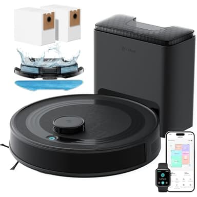 LEFANT M2 Plus Robot Aspirapolvere Lavapavimenti con Mappatura, Navigazione Laser dToF +Ostacoli PSD, 6000Pa, Stazione di Raccolta 2,2L, Pulizia Personalizzata, WiFi/App/Alexa