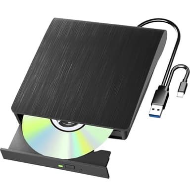 Lettore Blu Ray esterno, USB 3.0 Tipo-C DVD CD portatile Blu-Ray, supporto scrittura BD da 50 GB, masterizzatore blu ray esterno 3D ultra sottile con porta TF/SD, lettore/riscrittura portatile per