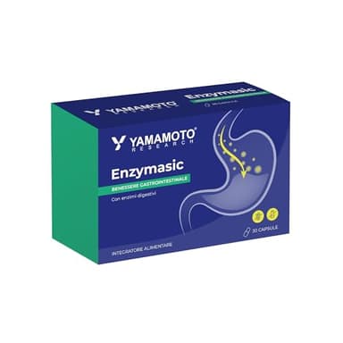 YAMAMOTO RESEARCH Enzymasic 30 Capsule, Integratore Alimentare di Enzimi Digestivi, Favorisce la Digestione e Supporta il Sistema Gastrointestinale