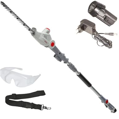 IKRA tagliasiepi telescopico senza cavo IATHS 1241 incl. batteria e caricabatterie, regolazione dell'angolo di taglio fino a 135°, incl. occhiali di sicurezza