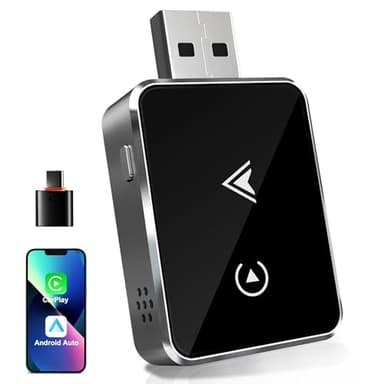Adattatore Wireless 2-in-1 per CarPlay & Android Auto – Upgrade 2025, Adattatore USB/Type-C senza fili, Connessione Veloce e Stabile senza Ritardi, Compatibile con iOS 10+ e Android 11+