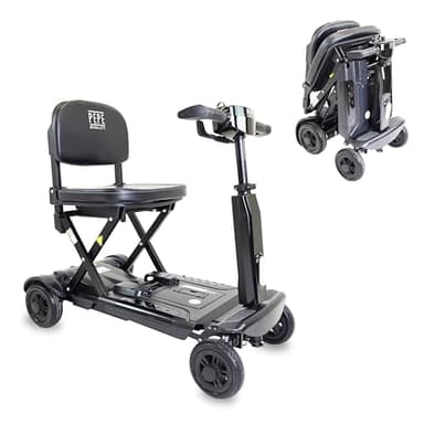 PEPE Mobility Scooter Elettrico per Disabili e Anziani di Piccole Pieghevole e Leggero, Batteria al Litio da 10 Ah (autonomia 10-15 km), per Persone con Mobilità Ridotta, Nero