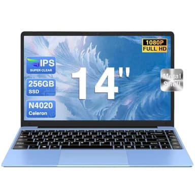 Win 11 PC Portatile Computer Notebook 14 Pollici 1080P 256GB 2.4G+5G Supporta La Scheda SSD La Scheda TF Estesa, Wireless Bluetooth Mouse Wifi, Italiana Tastiera blue