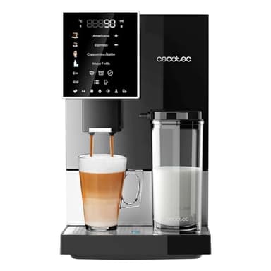 Cecotec Macchina da Caffè Superautomatica Cremmaet Compactccino Black Silver. 1450W, Superautomatica, 19 Bar, Thermoblock, Serbatoio Caffè 150g, Serbatoio Acqua 1,1L, Pulizia Automatica