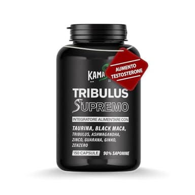 TESTOSTERONE UOMO Integratore Tribulus terrestris e taurina.Aumenta massa muscolare - integratore Booster Testosterone per sesso Uomo libido,Ginkgo biloba maca Stimolante