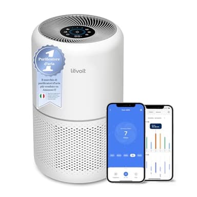 LEVOIT Purificatore d'Aria per Allergie e PM2.5, Filtro HEPA, Guarda Qualità dell'Aria, Contro 99,97% dei Acari Polveri Pollini Odori Muffe, CADR 258m³/h, 54m², 24dB Modalità di Sonno e Auto