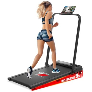 YM Tapis Roulant Elettrico Pieghevole 12 o 14 km/h, MARCHIO ITALIANO, Inclinazione, Salvaspazio, Tappeto Corsa MAXI, Telaio rinforzato, Display, Supporto Tablet, ASSISTENZA e GARANZIA ITALIA Your Move