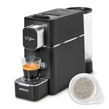 Polti Coffea S15B, Macchina per Caffè Espresso, Compatibile con Cialde E.S.E. 44 mm, Serbatoio 0.85L, Pressione Pompa 19 Bar, Nero