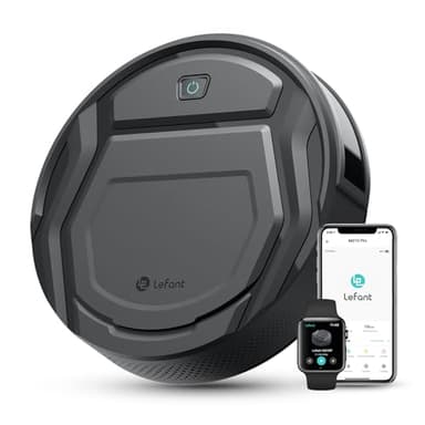 LEFANT Robot Aspirapolvere,Potenziamento del Tappeto,2200Pa,120 Minuti,Piccolo aspirapolvere robot 7,8 cm sottile 28 cm Diam,Wi-Fi/App/Alexa,Ideale per peli di animali domestici M210P Grigio