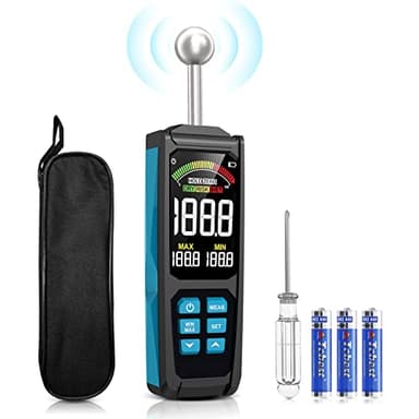 Misuratore di Umidità, DURFICST Misuratore di Umidità Muri con Sonda,Dotato di Schermo a Colori LCD e Allarme Umidità,20-40mm Analisi di Profondità di Umidità,per Legno Parete Intonaco Muratura