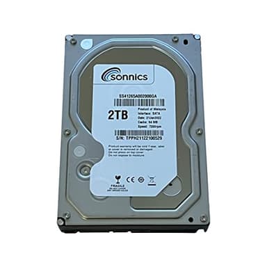 Sonnics Disco rigido SATA da 3,5 pollici, 7200 giri/min, Hard disk meccanico per PC desktop, sorveglianza, sistema CCTV (2 TB)