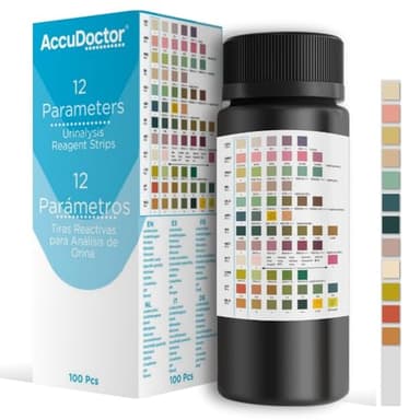 AccuDoctor 100 Strisce Test Urine – Stick Urina 12 Parametri per Analisi delle Urine, Striscia Reattiva Urine, Stick Chetosi Urine, Strisce pH Urine, Test Esame Urine - 100 Test