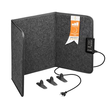 Mi-Heat Pannello Infrarossi Riscaldamento Pieghevole (260W) – Stufa Infrarossi per Home Office e Smart Working – Scaldagambe Elettrico Sotto Scrivania con Timer e 3 Livelli, Grigio