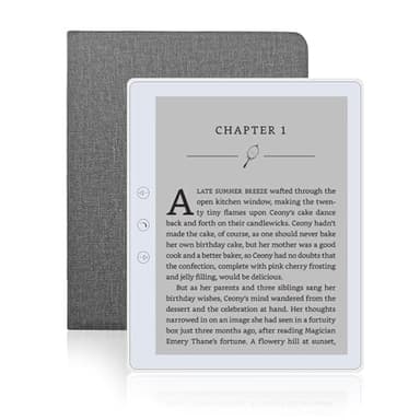 Veidoo Lettore e-book da 5,8", tecnologia HD Touch Screen Carta E-Ink, 32 GB ROM (espansione scheda TF a 64 G), WiFi, lunga durata, e-reader Android con copertura (bianco)