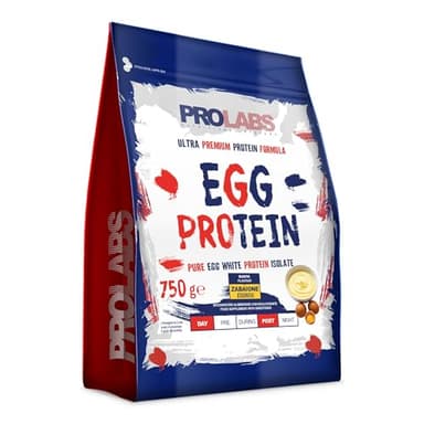 PROLABS EGG PROTEIN - Proteine in Polvere Isolate 100% Pure da Bianco d'Uovo non Denaturate con Bromelina per Alta Digeribilità e Rapido Assorbimento Post Workout, Integratore da Albume 750g, Zabaione
