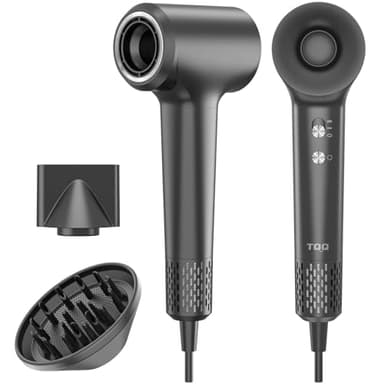 TQQ Asciugacapelli, Phon da 200 Milioni di Ioni Negativi, Motore Brushless da 110.000 giri/min per Asciugatura Rapida, Phon Capelli Professionale da 57 dB Adatto per Viaggi e Domestico