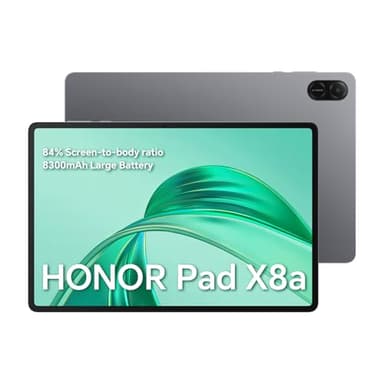 HONOR Pad X8a - Tablet Wi-Fi 11 pollici, 4 GB+128 GB, schermo 90 Hz FullView, batteria 8300 mAh, 4 altoparlanti, metallo Body, Android 14, Space Grey