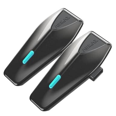 ASMAX S1 Interfono Moto, Comunicazione Bluetooth con Controllo Vocale, Interfono Mesh per 8 Piloti, Ricarica Rapida/Universale/Cancellazione del Rumore/IP67 Impermeabile (Grigio-Due)