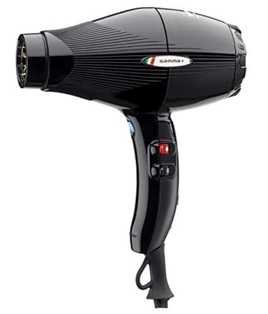 GAMMAPIU’ Asciugacapelli Professionale Sintech Nero, Phone per Capelli con Nano Silver Technology, Phon Capelli Leggero e Silenzioso, Griglia Rivestita in Argento, W2000-2300