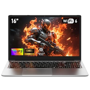 NAIKLULU 16 Pollici Gaming PC Portatile R7 5825U Processore (2,0 a 4,5 Ghz), 16GB RAM 1TB SSD Gamer Laptop 2025 Computer Portatile, Tastiera Completa Retroilluminata/Webcam/Touchpad/Tipo-C/51.97Wh