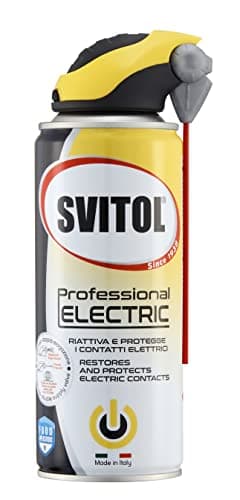SVITOL Lubrificante Professional Electric 400 ml Spray lubrificante per contatti elettrici, erogatore con cannuccia, riattiva conducibilità elettrica, anti-ossidante, valvola 360°, trasparente