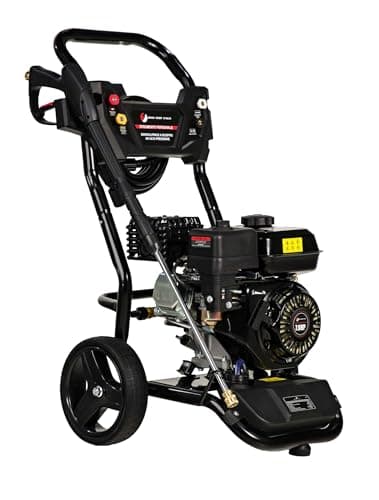 Idropulitrice a Benzina 2600 PSI 195cc Alta Pressione Pulitore a Spruzzo Portatile 7 HP 3400 RPM 180-200 Bar Nero/Rosso