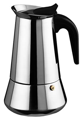 Ilsa 6202 Macchina da caffè espresso Bonkaffe in acciaio inossidabile per 2 tazze, acciaio inossidabile, argento