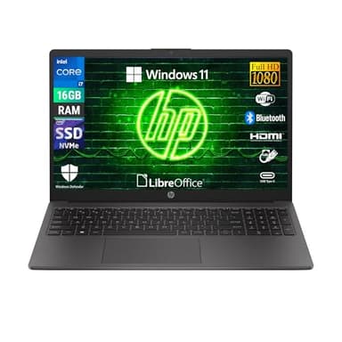 HP 250 G10, Intel Core i7-1355U, Computer portatile Notebook Display 15.6" Full HD, Ram 16 GB DDR4-SDRAM 512 GB SSD, Wi-Fi 5, Windows 11, Libre Office