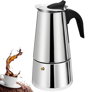 DITOSH 2 Tazze Stovetop Espresso Maker Moka Pot Espresso Maker in acciaio inox Percolator Italian Coffee Maker Capable Mocha Coffee Machine Cafe Classic Maker for Home e Camping 100ml 3.3oz
