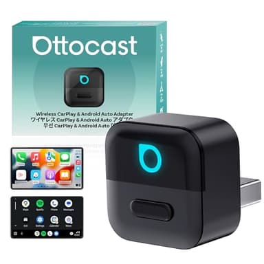 Ottocast Mini Pico 2026 Adattatore Wireless CarPlay & Android Auto, WiFi 6 & Bluetooth 5.4, USB Plug & Play, Da CarPlay/Android Auto Cablato a Wireless,Riconnessione automatica, aggiornamento OTA