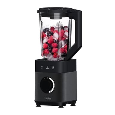 Haier Frullatore I-Master Serie 5, Funzione Ice Crush, Smoothie, 5 velocità variabili, pulizia automatica, caraffa in vetro da 1,7 L, Personal Jug 0,6 1200 W [Nero]