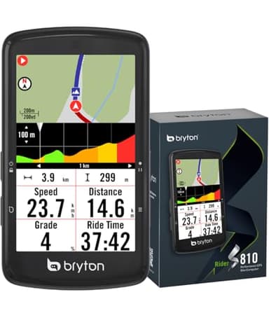 Bryton Rider S810E Ciclo Computer con supporto bici, cavo USB, laccio di sicurezza