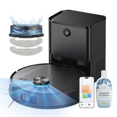 Ultenic T20 Pro Robot Aspirapolvere Lavapavimenti con Mappatura, Robot aspirapolvere connesso con WiFi/Alexa/App, 6 modalità di pulizia, 8000 Pa, ideale per peli di animali domestici