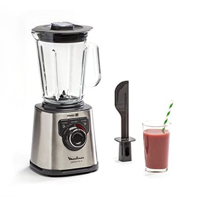 Moulinex LM811D PerfectMix + Blender Frullatore Tritatutto Elettrico, Tecnologia Powelix, Multifunzione, 1200W, Capacità totale 2L (utile 1.5L), 3 Programmi, Vaso in Vetro Termoresistente
