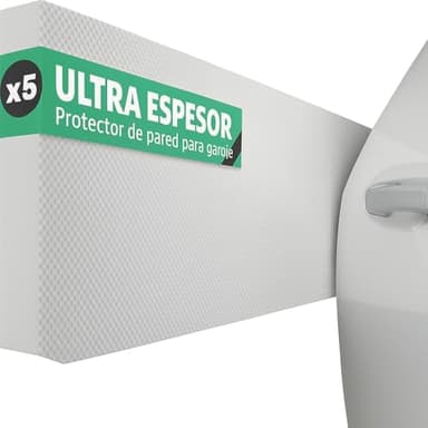 Protezione da parete per garage (5 unità), 40 x 20 x 2 cm, evita urti e graffi con i nostri pannelli imbottiti di schiuma, protezione per colonne del garage (Bianco)