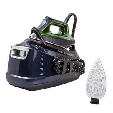 Rowenta Silence Steam Pro 2800 W + suola anti-vibrazione, confezione esclusiva per centro di stiratura e suola anti-vibrazione, 8 bar di pressione, colpo di vapore 600 g/min, disinfetta i tuoi vestiti