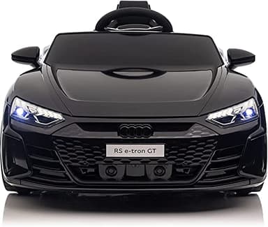 Audi RS etron GT Macchina Elettrica Per Bambini 12V con Auto Elettrica con Cinture di Sicurezza a 3 Punti Porte Apribili e Fari a Led Nero