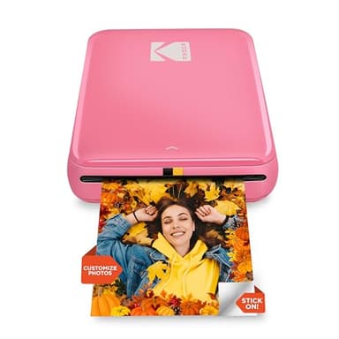 KODAK Step Stampante fotografica istantanea per smartphone - Mini portatile wireless a colori - Foto adesive Zink 2x3” - Bluetooth compatibile con iOS e Android - App di editing divertente - Rosa